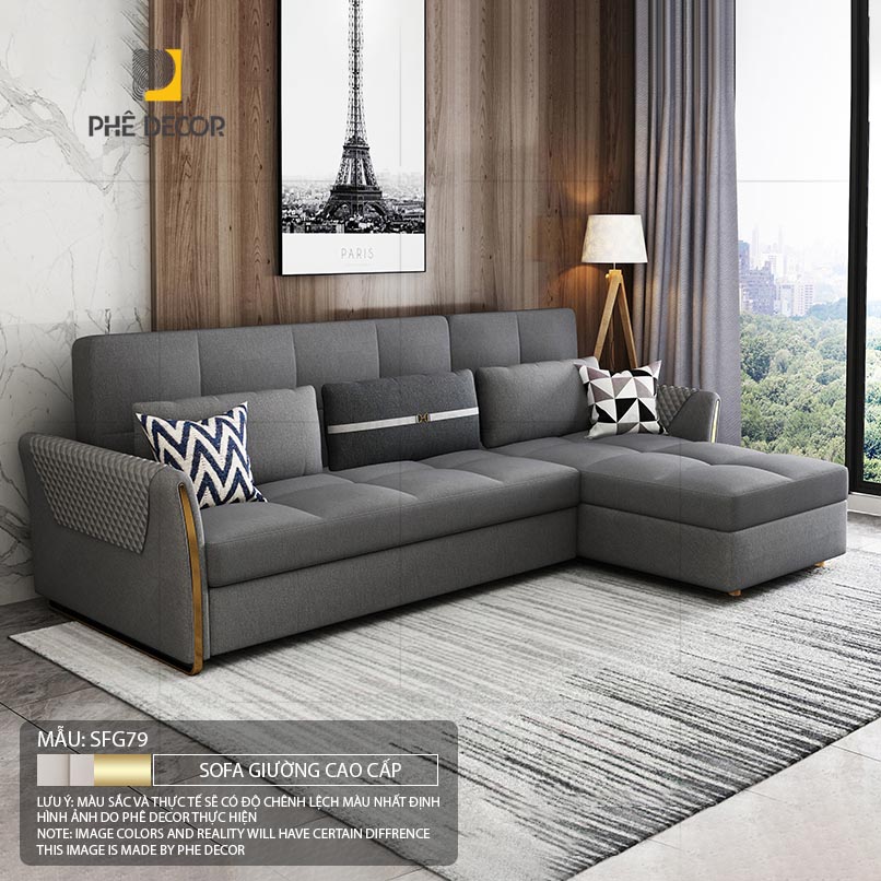 Sofa Giường Vải Chống Mèo Cào Loire SFG79