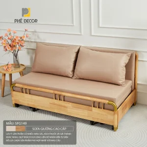 Đối với sofa giường cho người cao tuổi, khung làm từ gỗ tự nhiên như gỗ sồi, gỗ thông nhập khẩu đã qua xử lý là lựa chọn hàng đầu